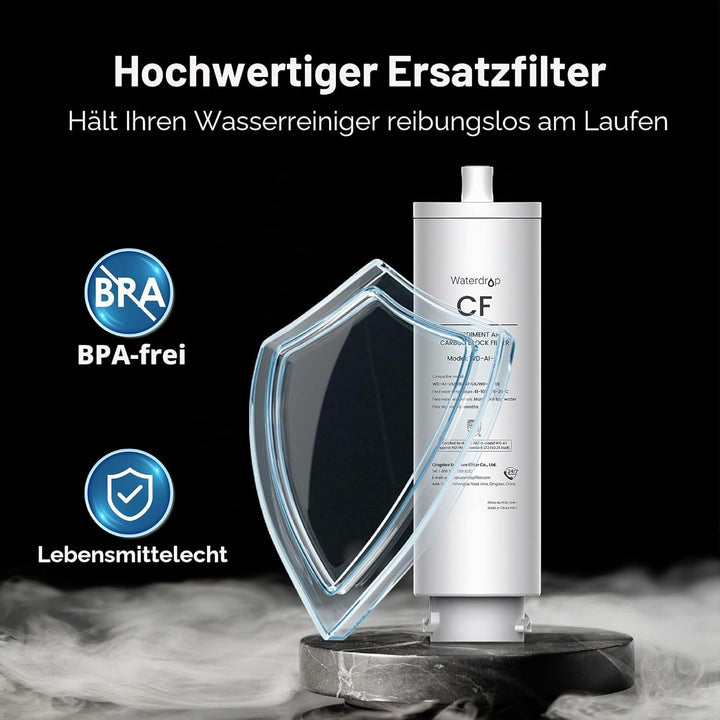 Waterdrop A1-CF Ersatzfilter für A1 Auftisch Osmoseanlage, 6 Monate | Vorfilter für Sedimente und Ak