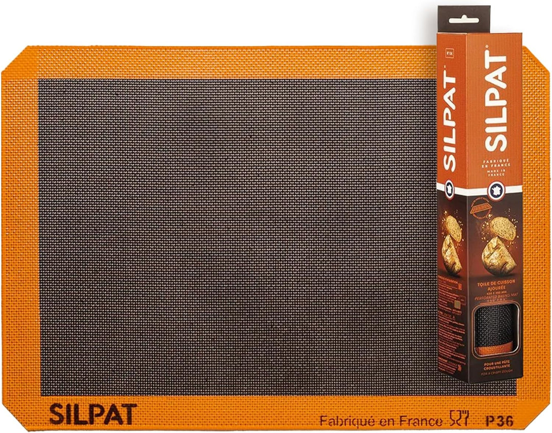 Silpat SN 415 290 02 Silpain Premium Antihaft-Silikon-Backmatte für Brot, 29,8 x 41,6 cm, schwarz