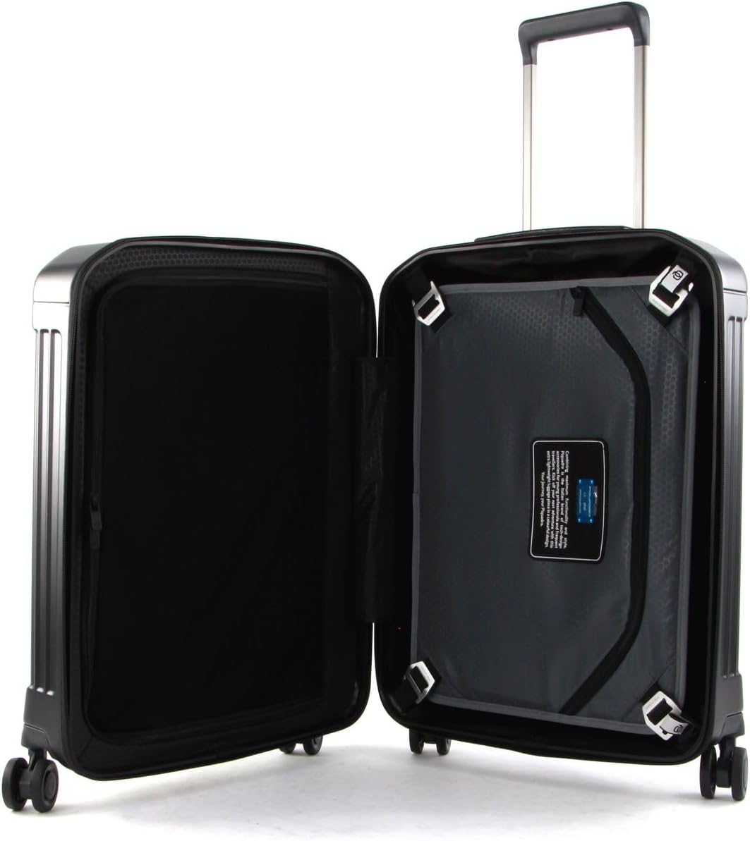 Piquadro PQ-Light - Ultra Slim 4-Rollen-Kabinentrolley 55 cm Schwarz, Schwarz, Schwarz, Schwarz