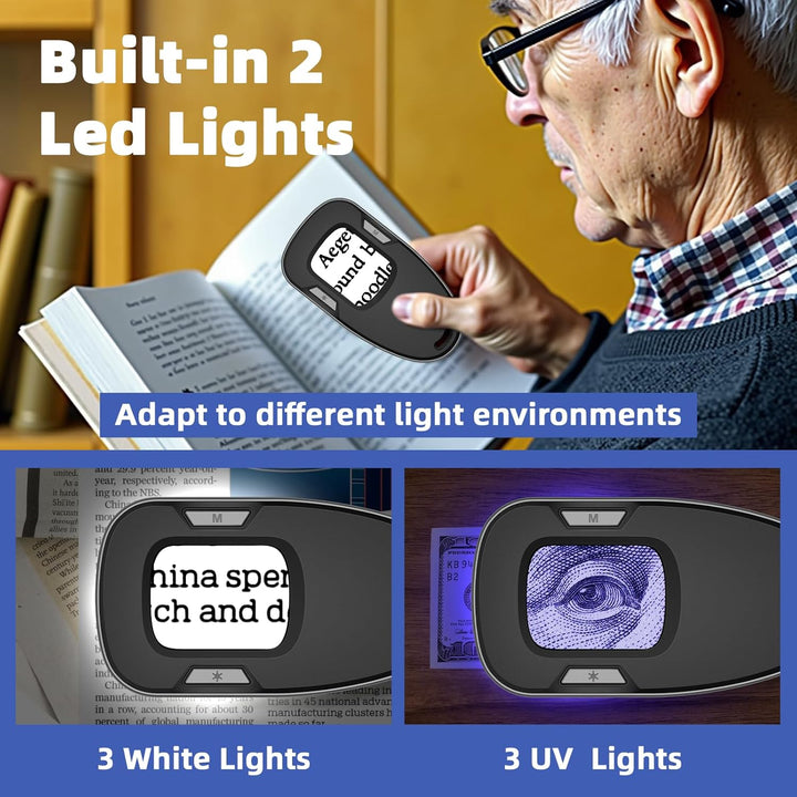 Luvan Lupe mit Licht,Handy-Mikroskop,Tragbares Mikroskop,2,0-Zoll IPS Farbdisplay,5X|9X|14X verstell