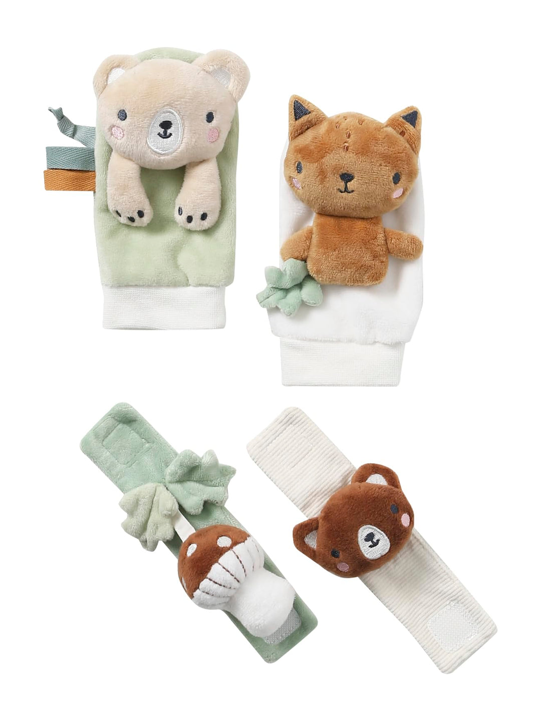 VERTBAUDET Baby Rassel-Set: Armbänder & Socken GRÜNER WALD braun, braun