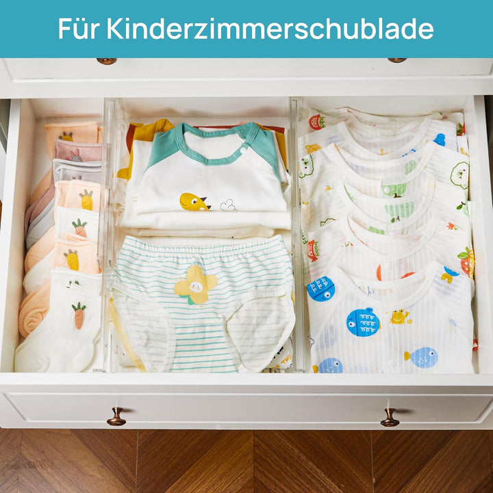 Vtopmart 8 Pack Schubladentrenner, Schubladentrenner Verstellbar (27.94-43.18cm), Transparente Schub
