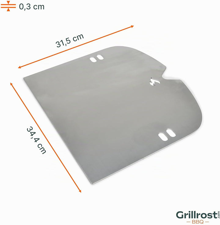 Grillrost.com Das Original Edelstahl Grillplatte | Plancha passend für Weber Traveler - ersetzt eine