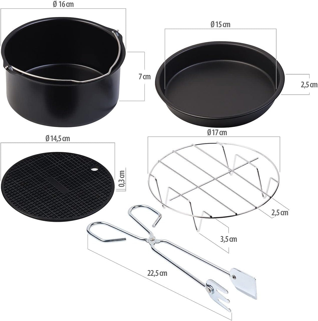 Rosenstein & Söhne Grillmatte: 5-tlg. Back- und Grill-Zubehör-Set für Ofen, Heissluft-Fritteuse, Gri