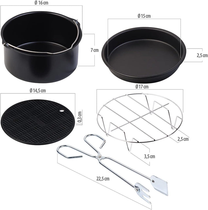 Rosenstein & Söhne Grillmatte: 5-tlg. Back- und Grill-Zubehör-Set für Ofen, Heissluft-Fritteuse, Gri