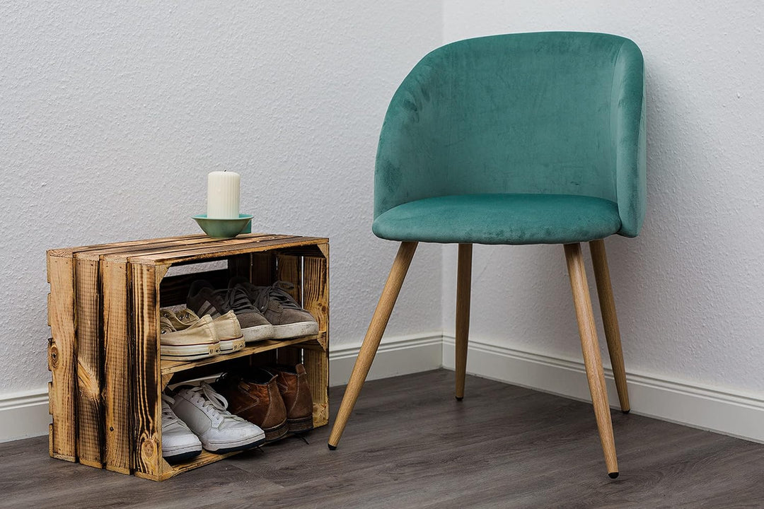 3 x Schuhschrank Schuhregal aus geflammten Holzkisten Schuhablage für 12 Paar Schuhe als Schuhstände