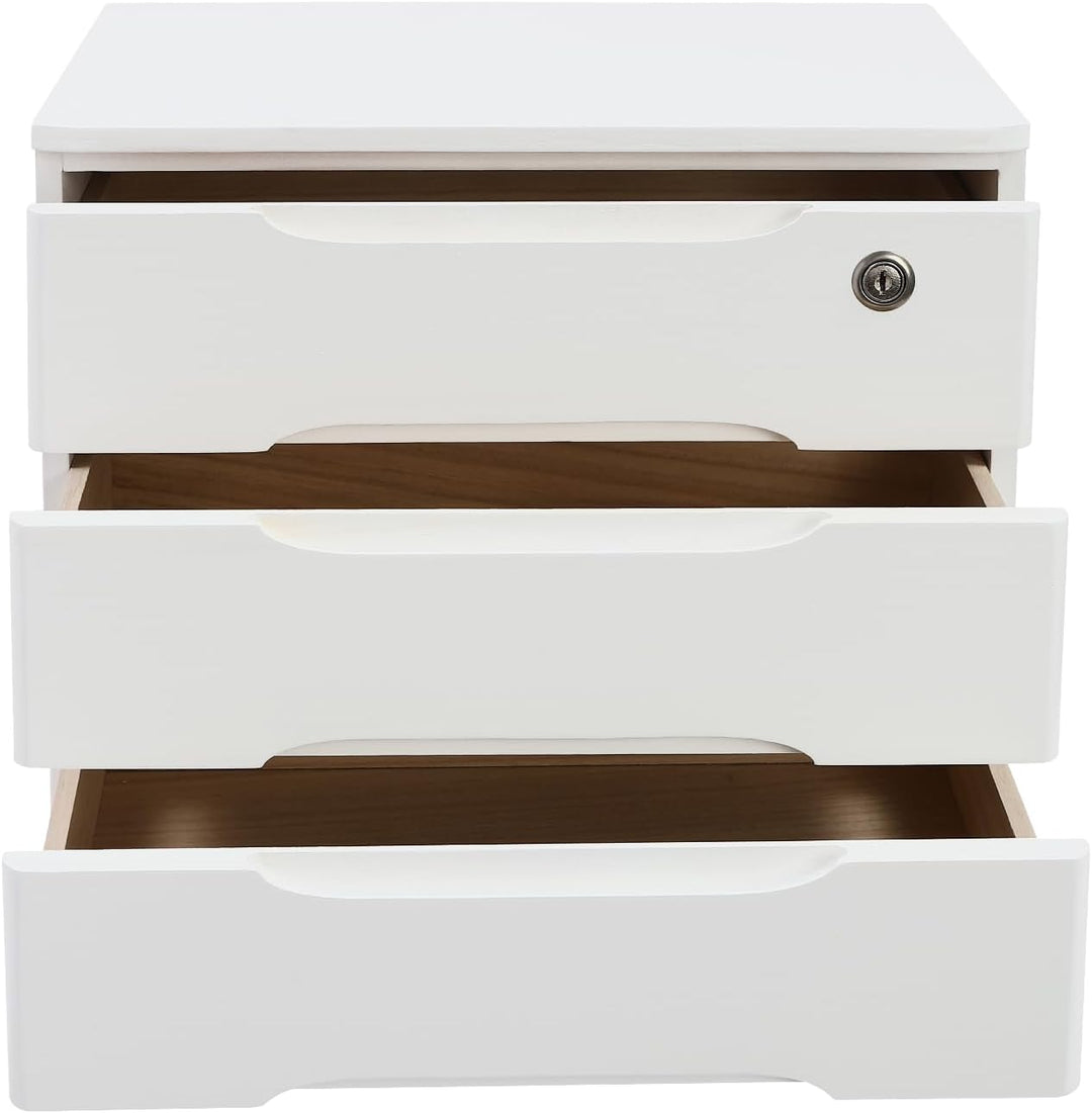 Schubladenbox Schreibtisch, Box Abschliessbar 5kg Tungholz Mit 5-Stufiger Organizer Schlüssel Anti-R