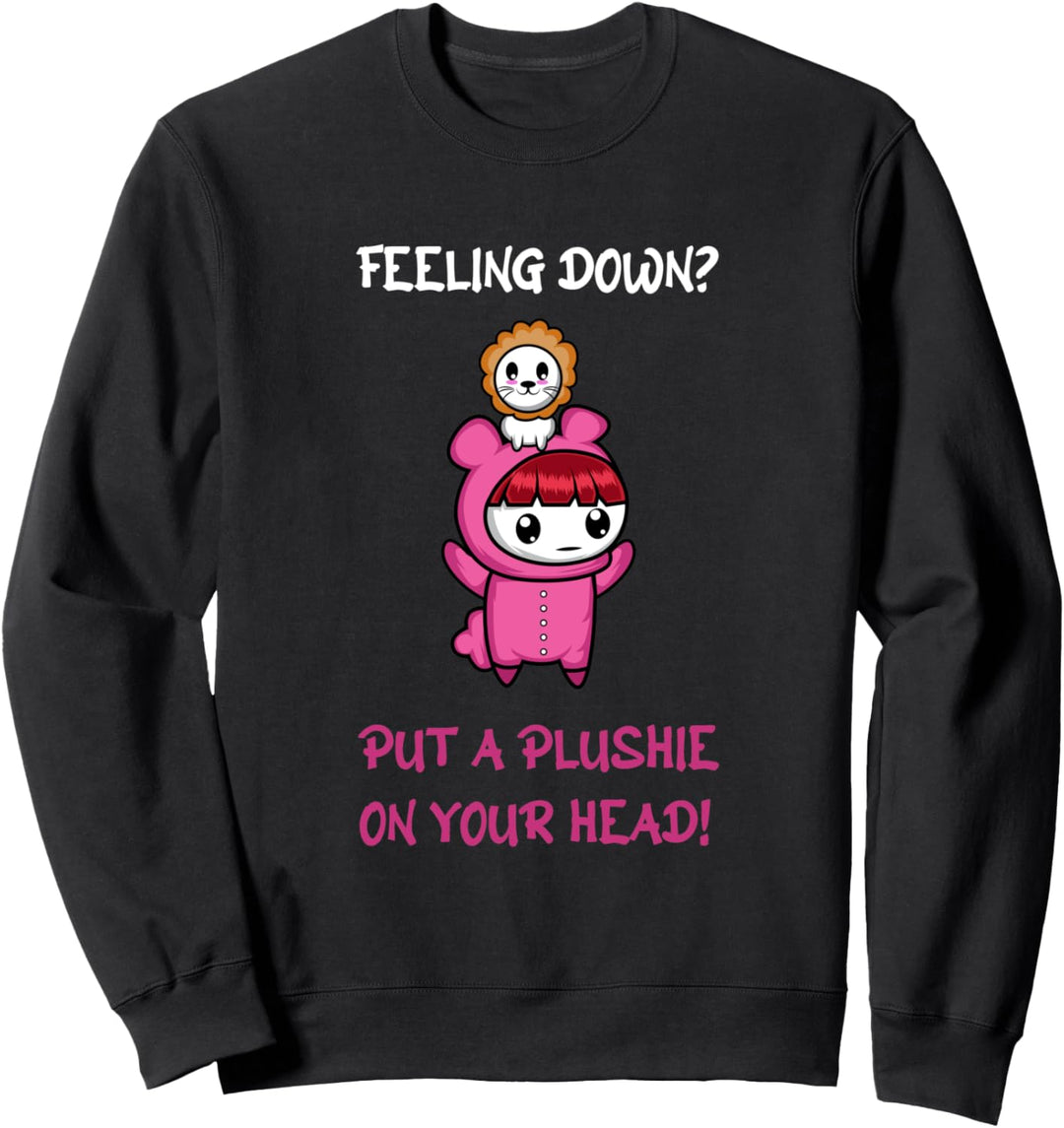 Plushie-Kopf. Positiv und fleissig Sweatshirt