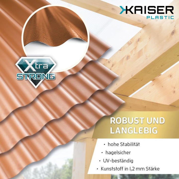 KAISER plastic® Wellplatten kupfer | Wellplatten Dach, Welldach Kunststoff | Dachplatten wetterfest