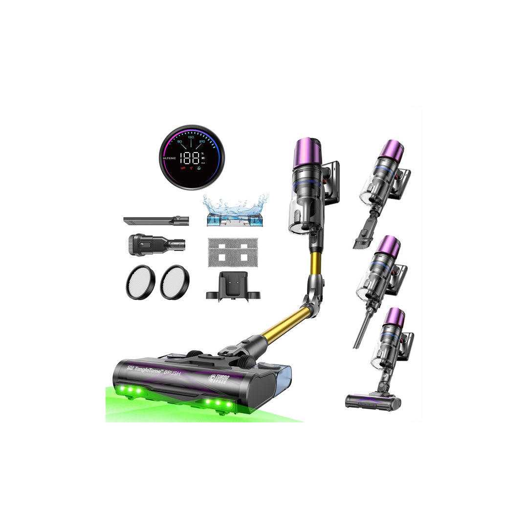 Ultenic Akku Staubsauger mit Wischfunktion, 60KPa/580W/60Mins, Staubsauger Kabellos mit 230ml abnehm