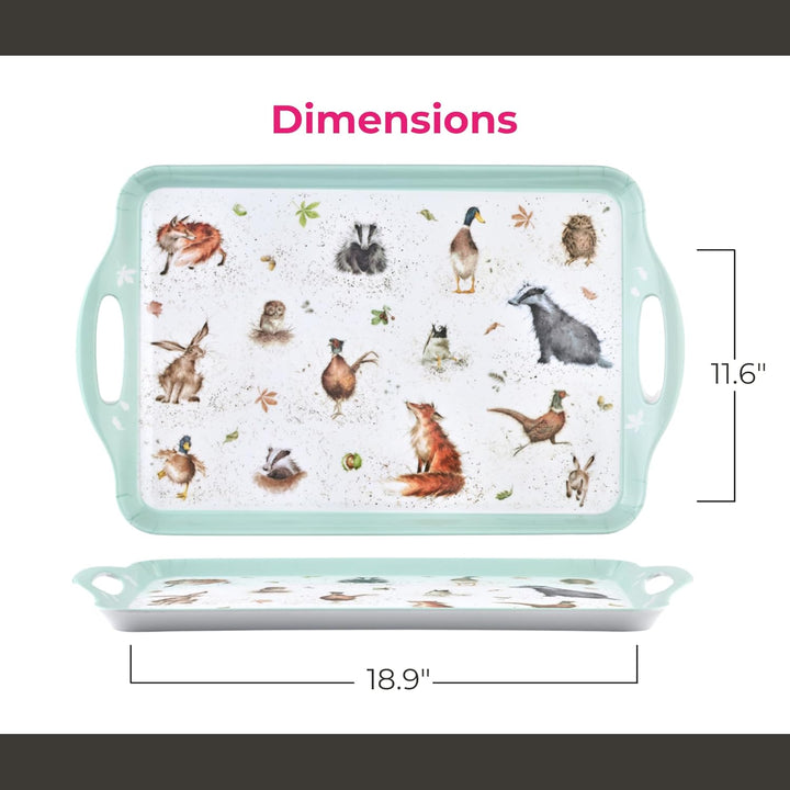 Pimpernel - Grosses Tablett aus der Wrendale Designs-Kollektion mit Griffen – 18,9" x 11,6" Einzelbe