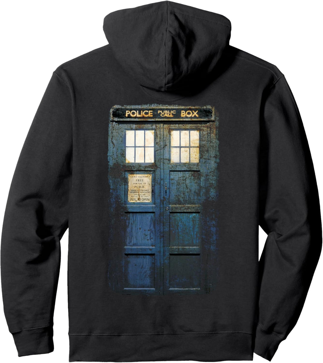 Doctor Who Cosplay Tardis Distressed Pullover Hoodie