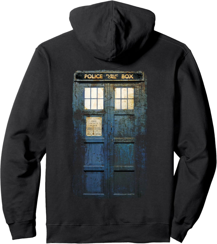 Doctor Who Cosplay Tardis Distressed Pullover Hoodie