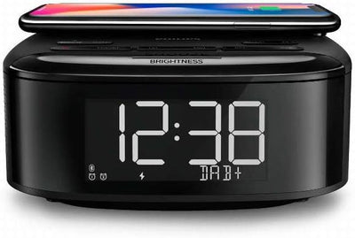 Philips R7705/10 Radiowecker DAB+/UKW Digitalradio (Bluetooth, Doppelter Alarm, Sleep Timer, Automat