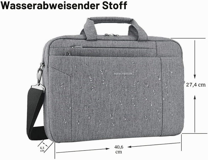 KROSER Laptop Tasche 15.6 Zoll Notebooktasche Aktentasche Tablet Tasche Schulter Umhängetasche Wasse