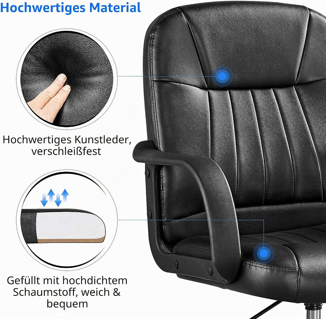 Yaheetech Bürostuhl ergonomischer Computerstuhl, Schreibtischstuhl mit Armlehne, höhenverstellbar un