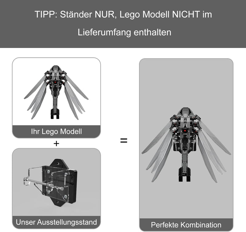 cooldac Acryl Wand Display-Ständer kompatibel mit Lego Dune 10327 Ornithopter Bausatz, individueller