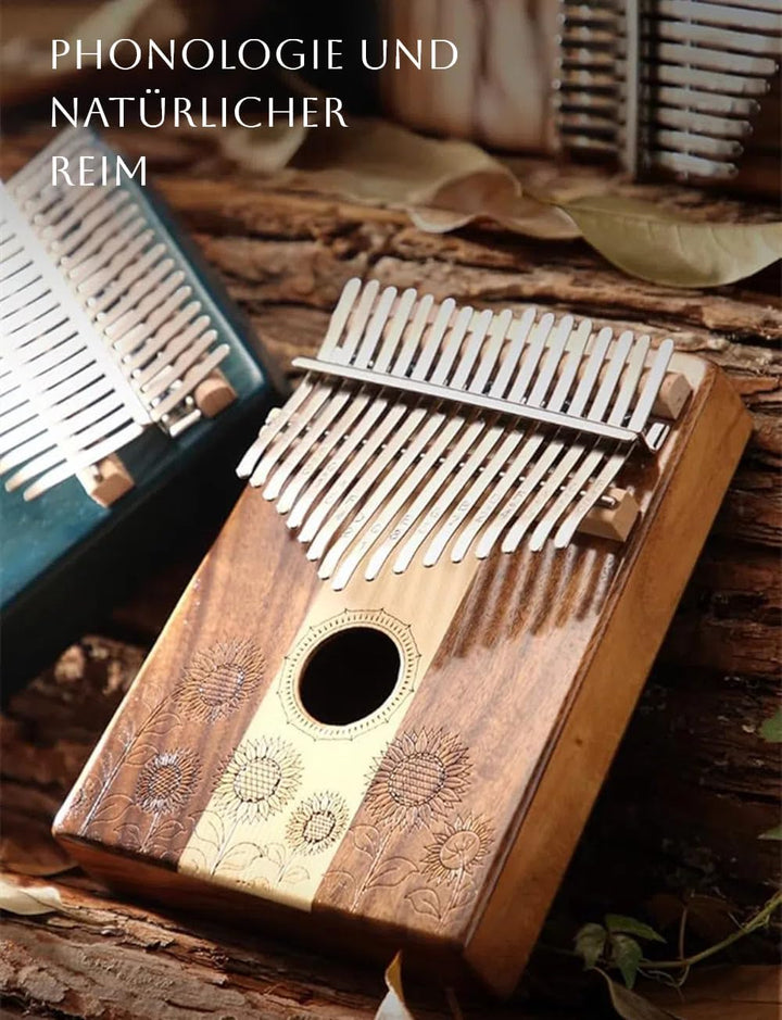 Kalimba 17 Schlüssel, Holz Fingerklaviere，Sonnenblume Professionelle Daumenklavier Carlimba, Mbira I