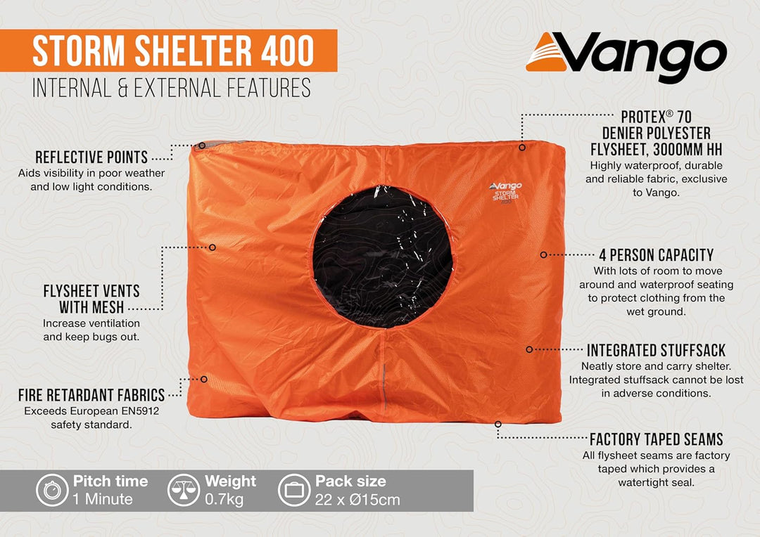 Vango Storm Shelter 400 Zelt, orange