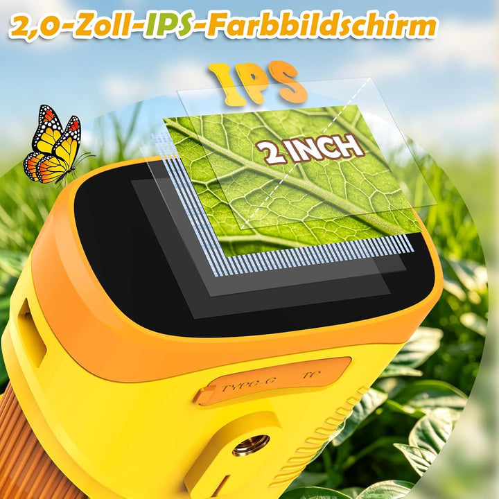 Nauotk Digitales Mikroskop für Kinder [1000-fache Vergrösserung] Tragbares Taschenmikroskop Spielzeu