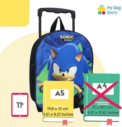 mybagstory - Trolley – Sonic – Kinder – Schule – 3D – Kindergarten – Grundschule – Schulranzen für J