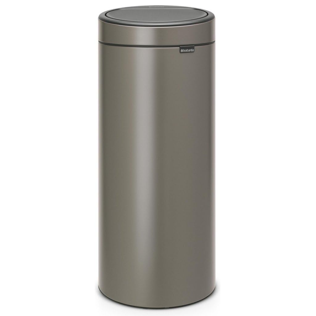 Brabantia 115363 Touch Bin New mit herausnehmbaren Kunststoffeinsatz, 30 L, Edelstahl, platinum, 32.