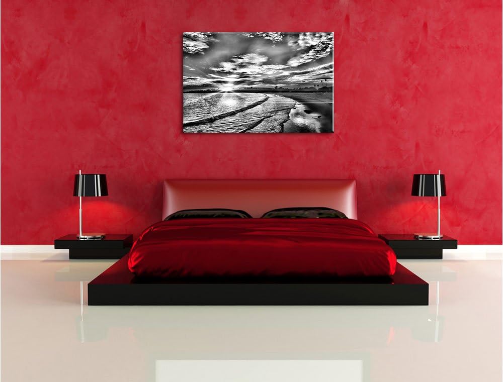 Pixxprint Los Angeles Beach als Leinwandbild/Grösse: 100x70 cm/Wandbild/Kunstdruck/fertig bespannt,