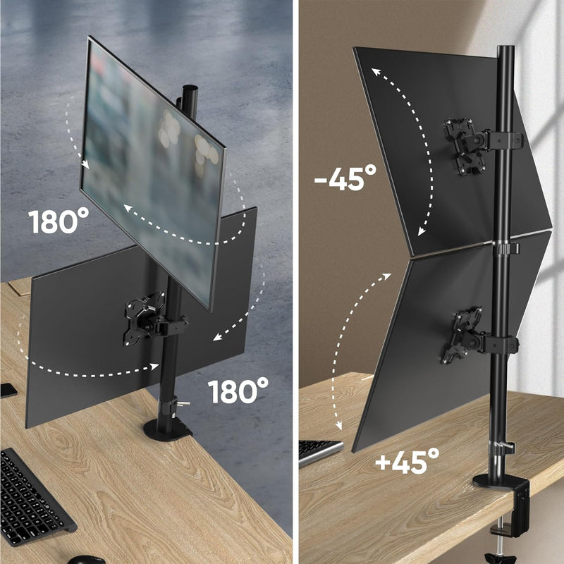 ONKRON Monitor Halterung 2 Monitore/Monitor Arm 2 Monitore 13-34 Zoll schwenkbar & neigbar 8kg (x2)