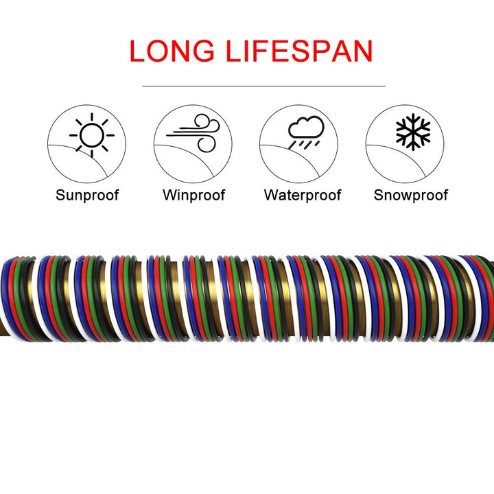 BTF-LIGHTING RGBW 32.8ft/10m 20AWG LED Streifen Lichtband Elektrisch Verlängerungskabel 5 polig Stan