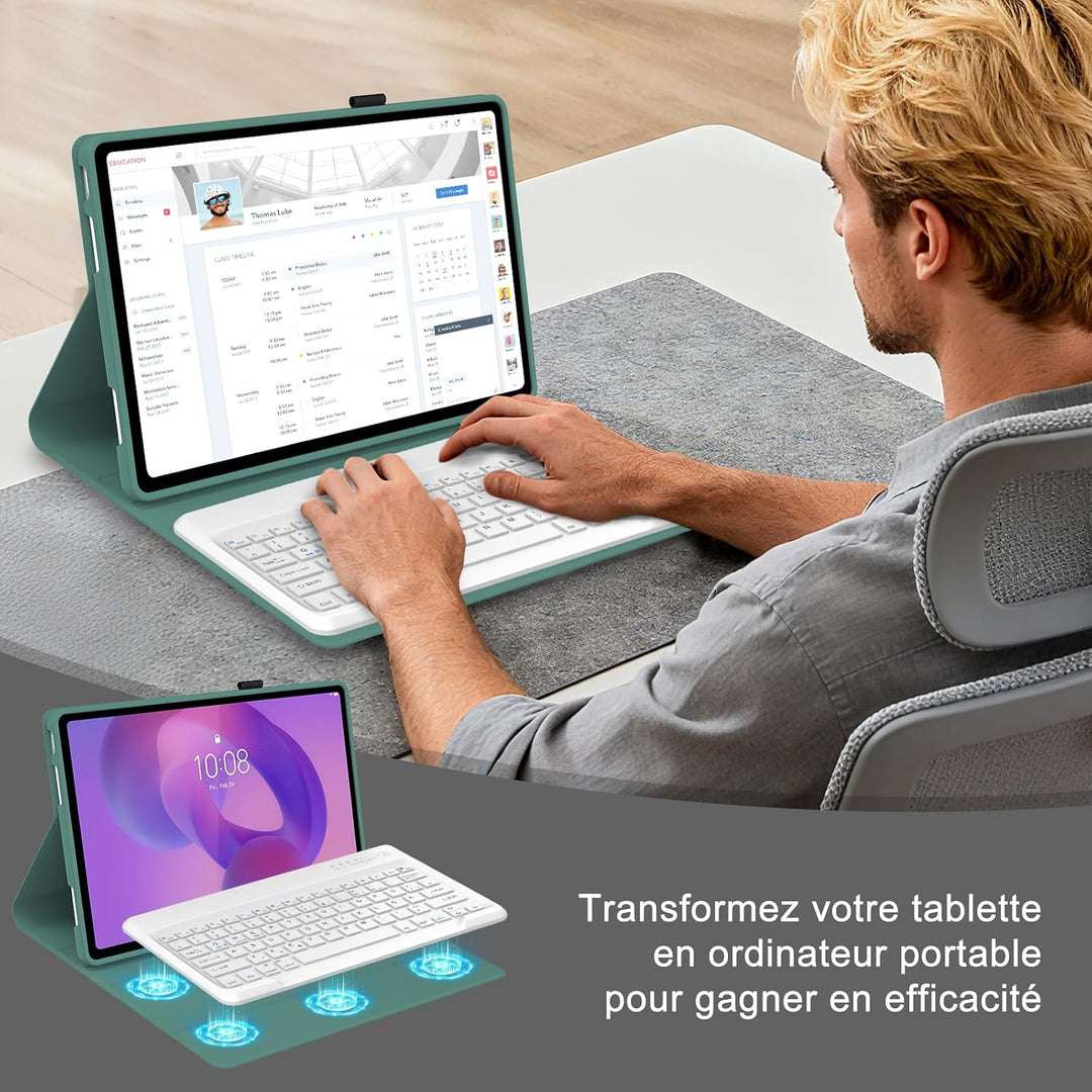 Hülle Tastatur für Lenovo Idea Tab Plus 12.1 Zoll 2025(TB361ZU/TB361FU) | Mit Magnetisch Abnehmbarer
