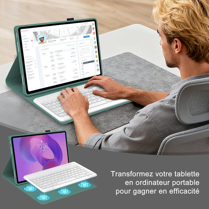 Hülle Tastatur für Lenovo Idea Tab Plus 12.1 Zoll 2025(TB361ZU/TB361FU) | Mit Magnetisch Abnehmbarer