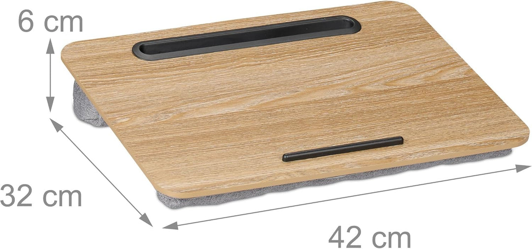 Relaxdays Laptopkissen mit Handyhalter, BxT: 42 x 32 cm, Laptopunterlage für Bett & Sofa, Laptop Kni