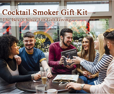 Cocktail Smoker Kit, MKNZOME Whiskey Smoker Kit mit 4 Geräuchertem Cocktail Raucher Kit Sägemehl Vat