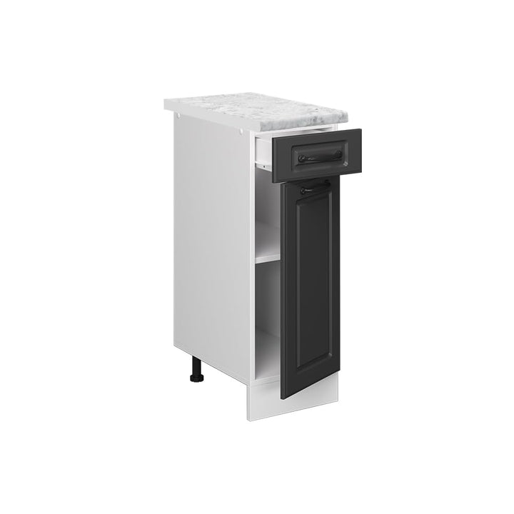 Vicco Küchenschrank mit Schublade R-Line, Anthrazit Landhaus/Weiss, AP Marmor Anthrazit Landhaus Sch