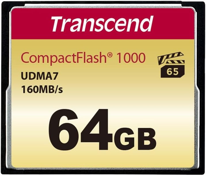 Transcend 64GB CompactFlash 1000 Speicherkarte TS64GCF1000 64GB CF1066X, 64GB CF1066X
