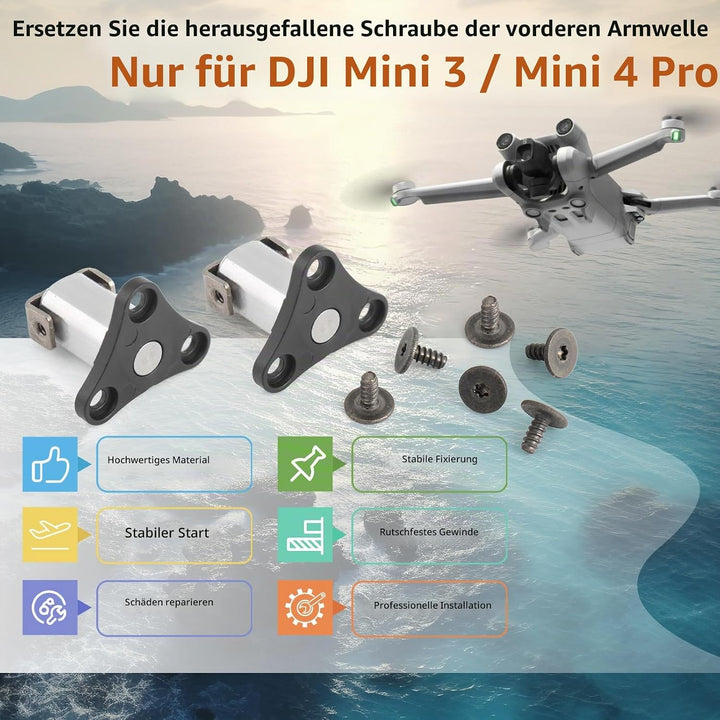2 Stück Drohne Vorderarmwelle für DJI Mini 3 take Vorderarmdrehpunkt Ersatzteile für DJI Mini 4 Pro