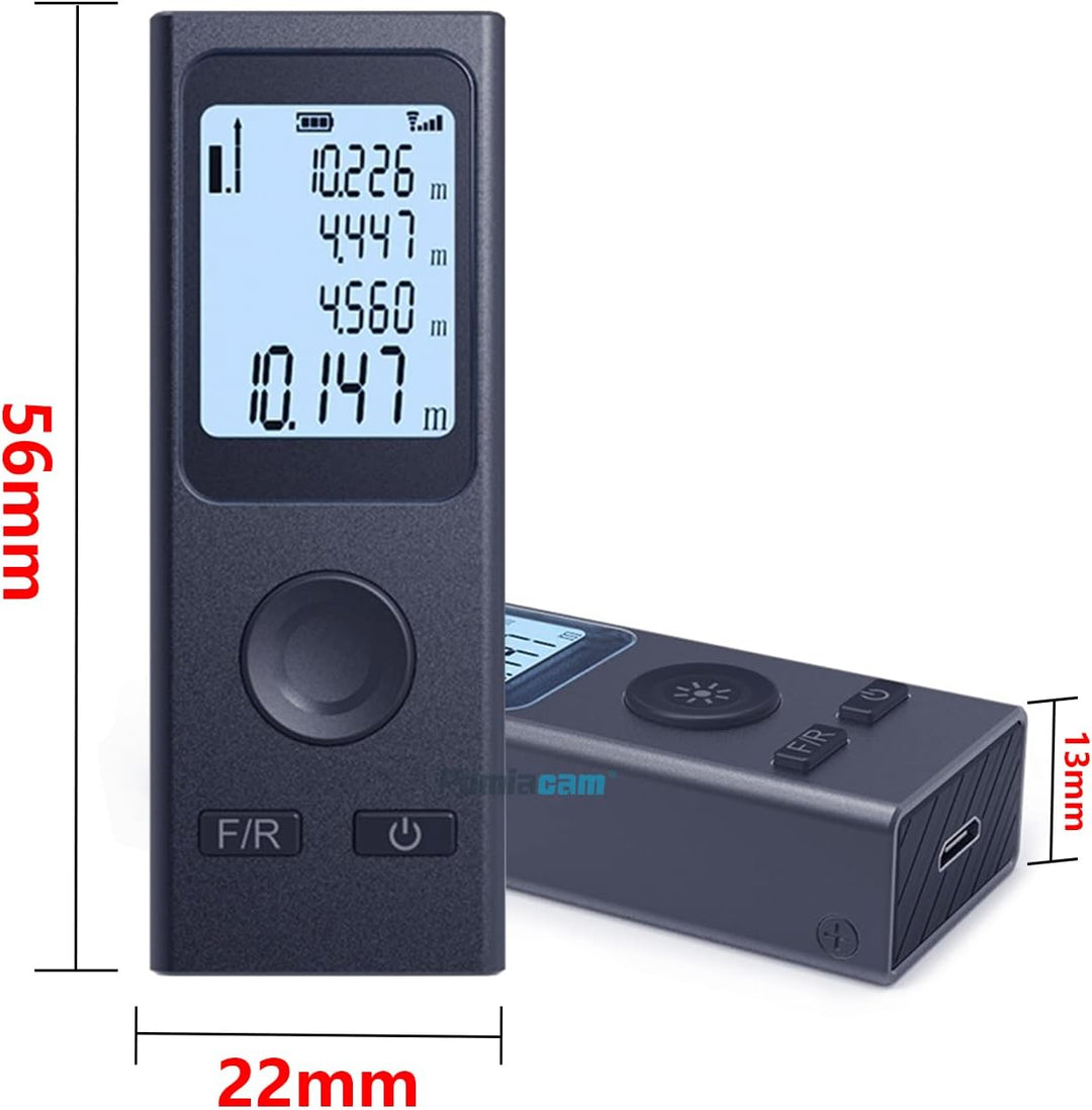 Laser-Entfernungsmesser Tragbares Laser-Messwerkzeug Handheld-Laser-Entfernung USB wiederaufladbar,
