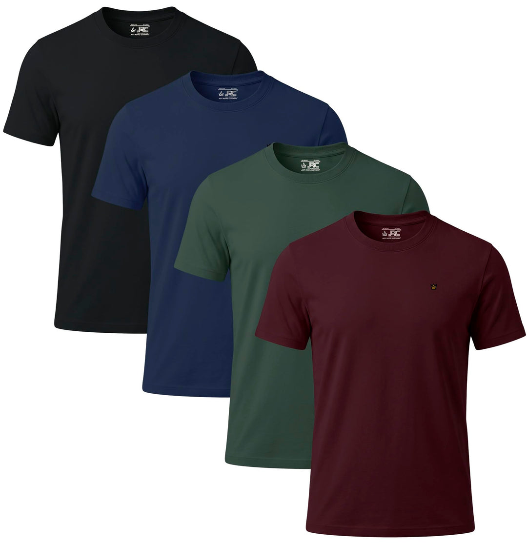 JRC 4er-Pack Herren Kurzarm T-Shirts mit Rundhalsausschnitt, Lässige Tops mit Rundhalsausschnitt 4pc