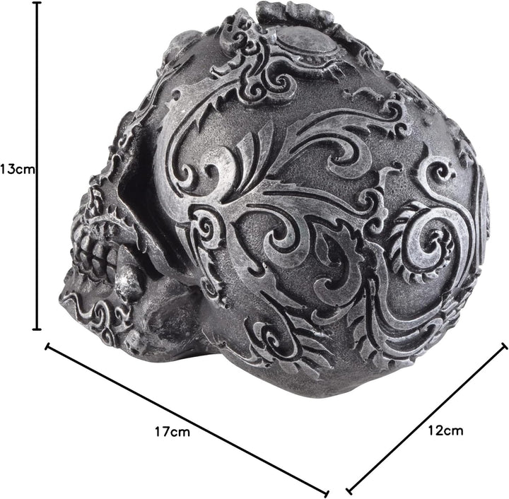 VOGLER Joh. Vogler GmbH Gothik Skull schwarzer Schädel mit silbernen Symbolen verziert