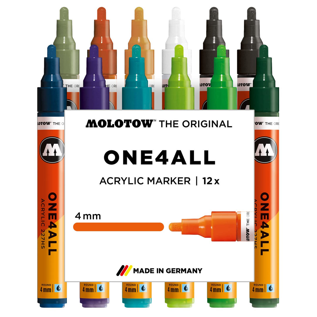 Molotow One4All 227HS Acryl Marker Main-Kit 2 (4,0 mm Strichstärke, hochdeckend und permanent, UV-be