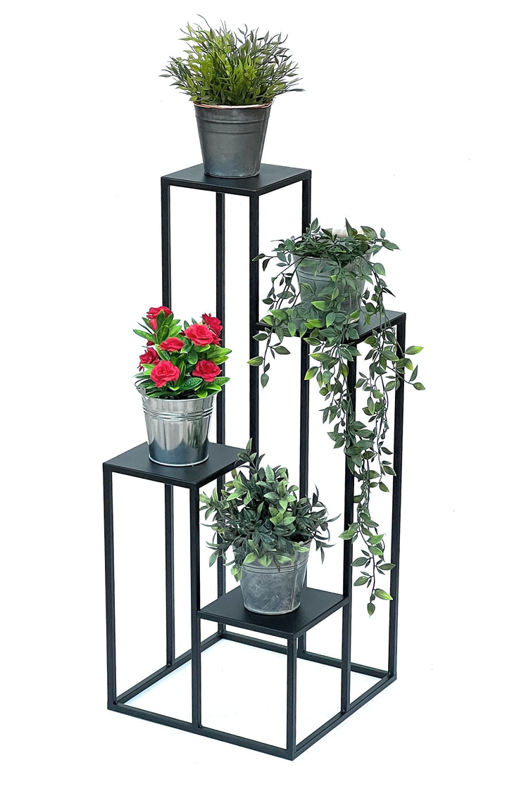 DanDiBo Blumentreppe Metall Schwarz 90 cm Pflanzentreppe Blumenständer 96354 Blumensäule Modern Pfla