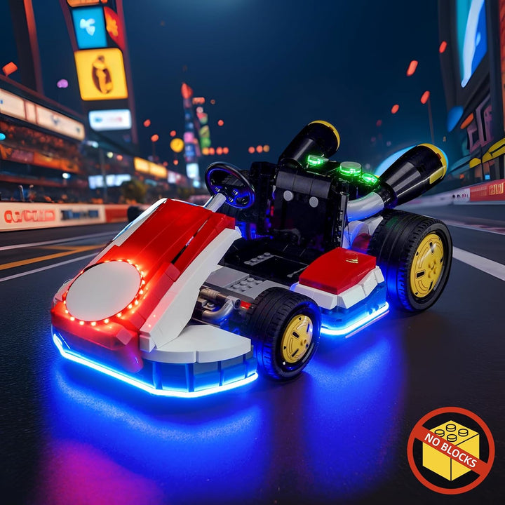 Fernbedienung Licht-Kit Kompatibel mit Lego 72037 Mario Kart – Mario & Standard Kart (Kein Modell),