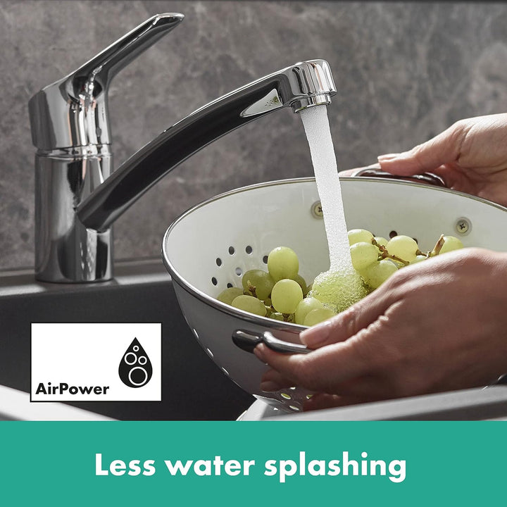 hansgrohe Küchenarmatur MySport, Wasserhahn Küche mit Auslauf Höhe 120 mm, wassersparend, 360° drehb