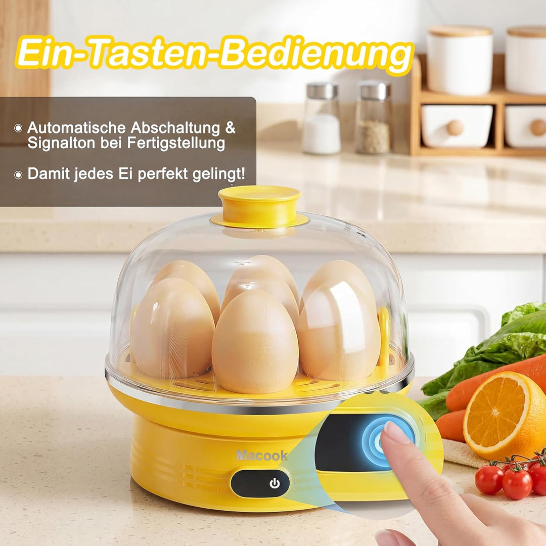 Eierkocher für 1-7 Eier, Eierkocher Testsieger, Egg Cooker Computergesteuerte Kontrolle, Egg Boiler