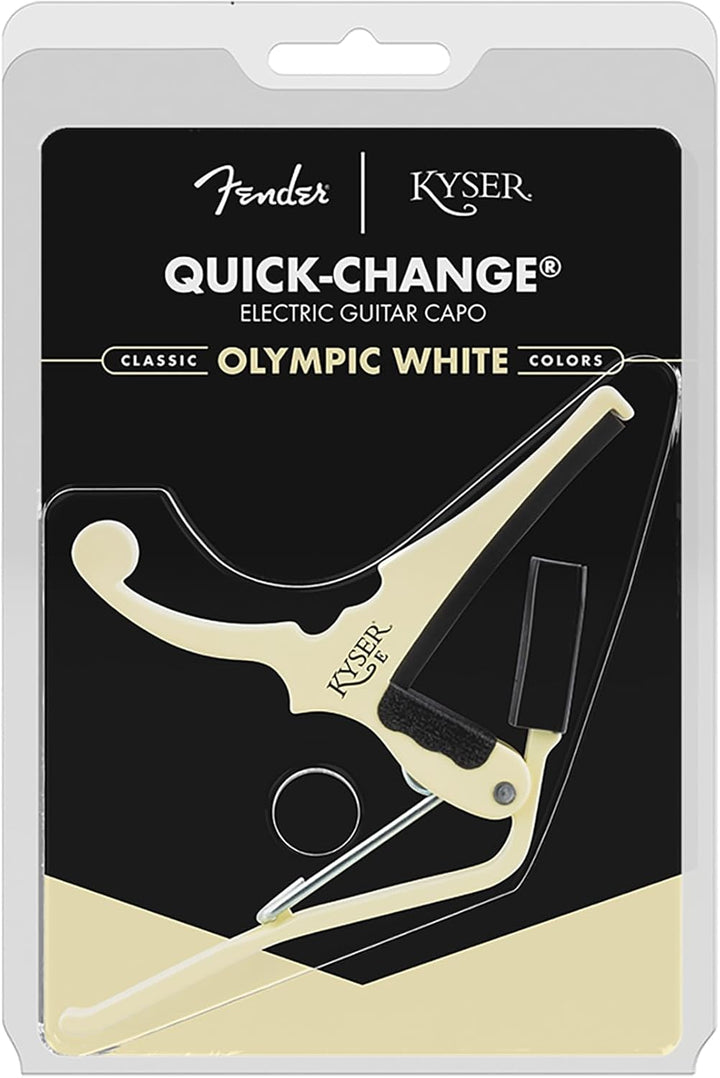 Fender x Kyser Quick-Change Electric Guitar Capo (Olympic White), KGEFOWA, Olympic White