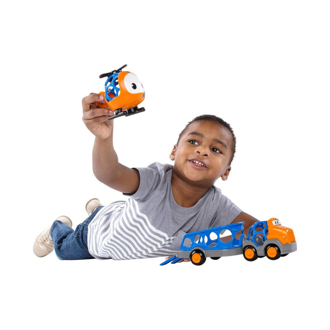 Bright Starts, Oball, Go Grippers, Spielzeug Truck, Anhänger und Helicopter Set, Truck, Anhänger und