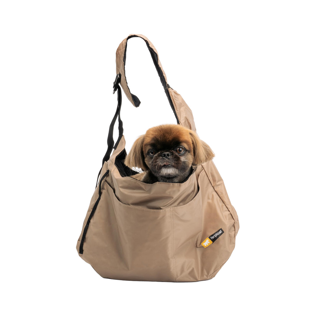 Ferplast Hundetasche Safari, Tansportbox Katze, Hundebox, Verstellbarer Schultergurt, Sicherheitsgur