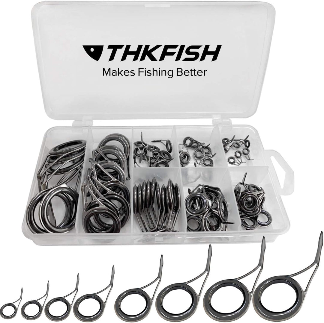 THKFISH Ruten Reparatur Kit Spinn Ruten Reparatur Keramik Edelstahl Carbon Spinnrutenführungen Angel