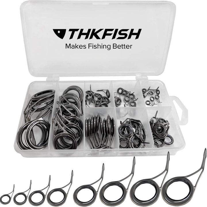 THKFISH Ruten Reparatur Kit Spinn Ruten Reparatur Keramik Edelstahl Carbon Spinnrutenführungen Angel