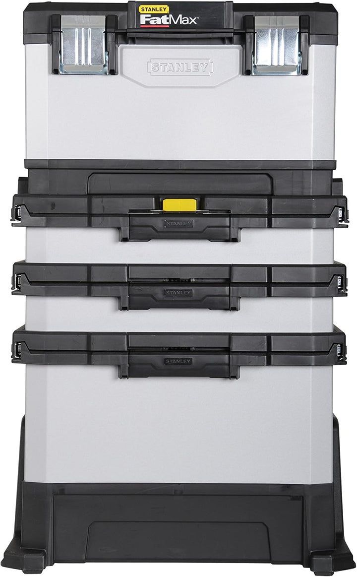 Stanley FatMax Rollende Werkstatt aus Metall-Kunststoff 1-95-622 – Werkzeugwagen leer – Vielseitige
